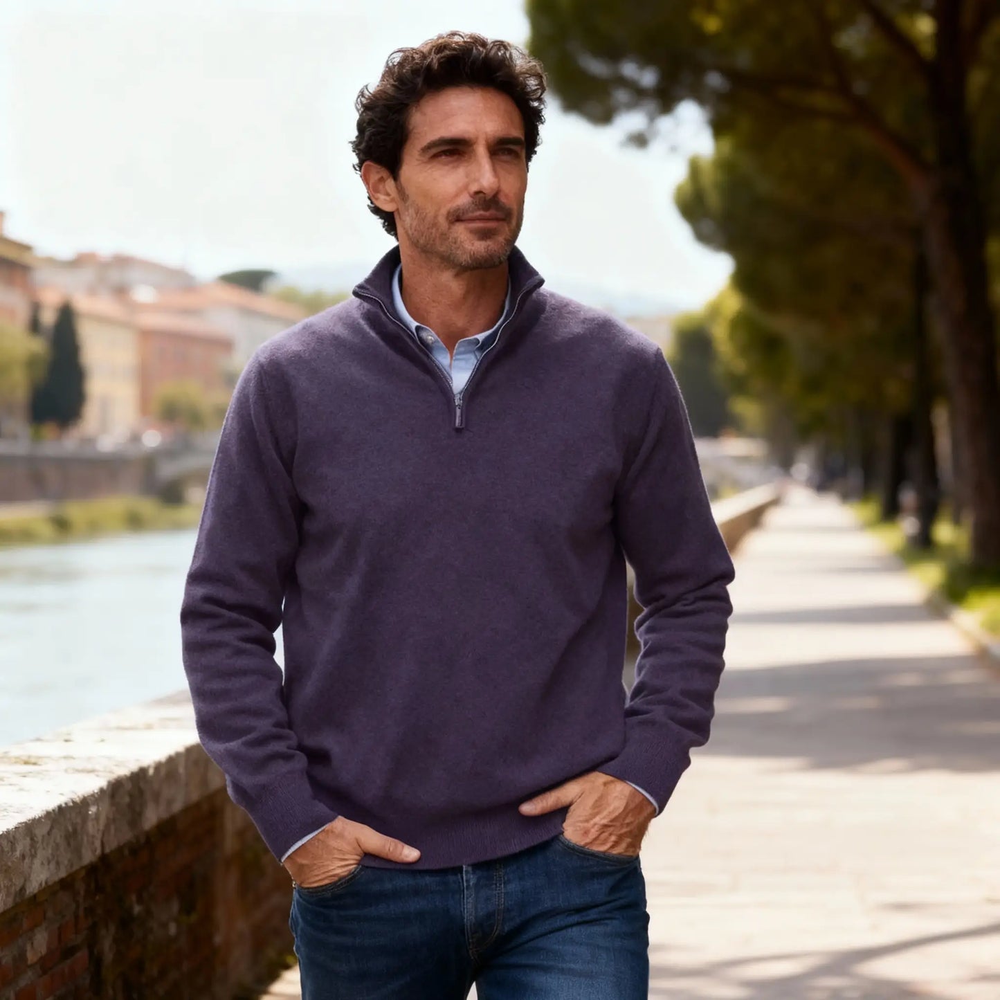 Maglione in Cashmere con Zip